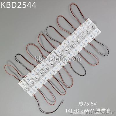 KBD2544 single LED string with cable 0D20-2W6V concave lens 50*18mm 14-LED 75.6V 14/