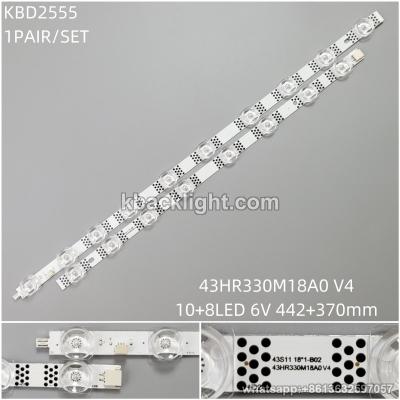 KBD2555 43HR330M18A0 V4/ spliced 10+8-LED 6V 442+370mm 1 PAIR/ SET
