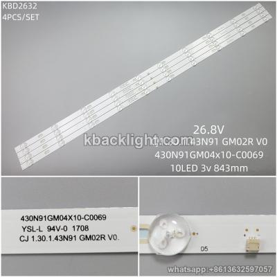 KBD2632 26.8V/CJ1.30.1.43N91 GM02R V0/430N91GM04x10-C0069/10-LED 3v843mm 4PCS/SET