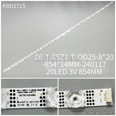 KBD2715 06-1-85Z1-T-OD25-8*20-854*14MM-240117/20-LED 3V854MM