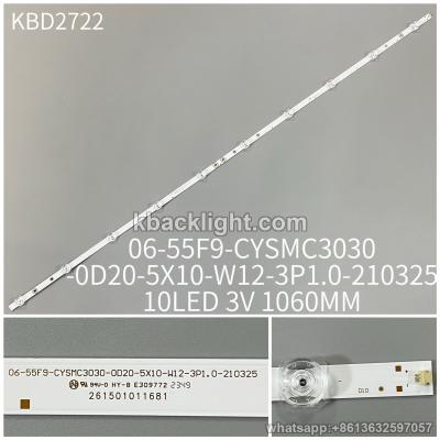 KBD2722 06-55F9-CYSMC3030-0D20-5X10-W12-3P1.0-210325/10-LED 3V1060MM