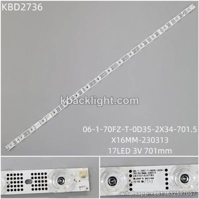 KBD2736 06-1-70FZ-T-0D35-2X34-701.5X16MM-230313/17-LED 3V701MM