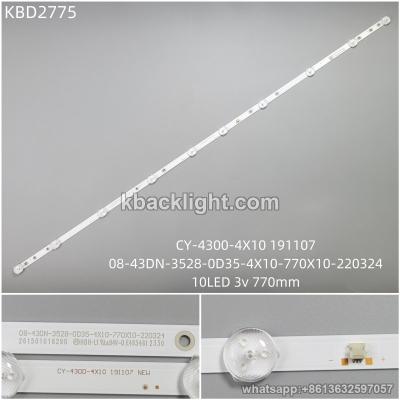 KBD2775 CY-4300-4X10 191107/08-43DN-3528-0D35-4X10-770X10-220324/10-LED 3v770mm