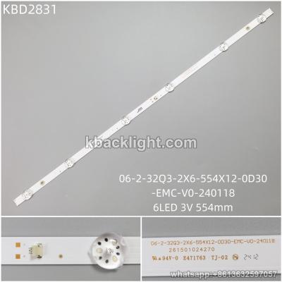 KBD2831 06-2-32Q3-2X6-554X12-0D30-EMC-V0-240118/6-LED 3V554mm