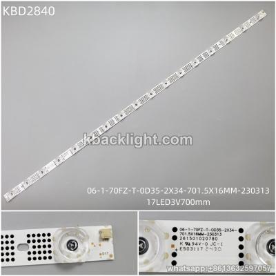 KBD2840 06-1-70FZ-T-0D35-2X34-701.5X16MM-230313/17-LED 3V700mm