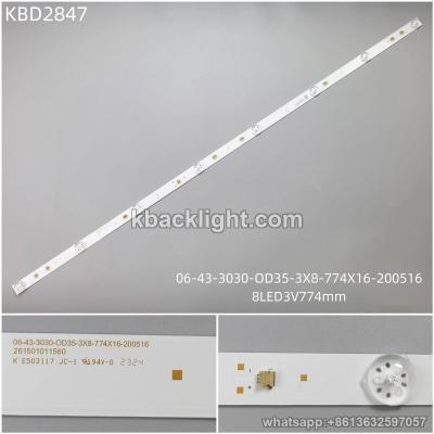 KBD2847 06-43-3030-OD35-3X8-774X16-200516/8-LED 3V774mm
