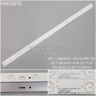 KBD2870 06-1-100L0CAL-30X18-EMC-0D22-1158.9X25-A/B-22.11.07/18+18-LED 22.9V11589mm