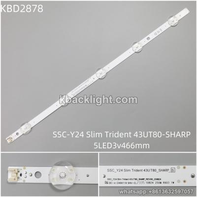 KBD2878 KBD2879=KBD2878/SSC-Y24 Slim Trident 43UT80-SHARP/5-LED 3v466mm