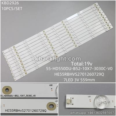 KBD2926 19V/55-HD550DU-B52-10X7-3030C-V0/HE55RBHVS2701260729Q/7-LED 3V559mm 10PCS/SET