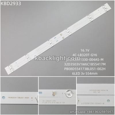 KBD2933 16.1V/4C-LB320T-GY6/JL.D32061330-004AS-M/32D3503V1W6C1B55417M/PB08D554173BL051-002H/6-LED 3v554mm