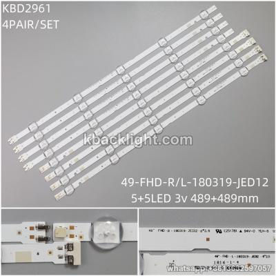 KBD2961 49-FHD-R/L-180319-JED12/5+5-LED 3v489+489mm 4 PAIRS/ SET