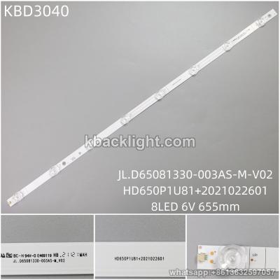 KBD3040 JL.D65081330-003AS-M-V02/HD650P1U81+2021022601/8-LED 6V655mm