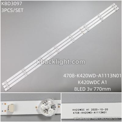 KBD3097 K420WDC A1/4708-K420WD-A1113N01/8-LED 3v770mm 3PCS/SETb3-2