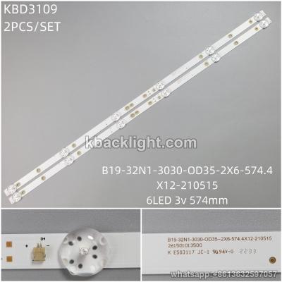 KBD3109 B19-32N1-3030-OD35-2X6-574.4X12-210515/6-LED 3v574mm