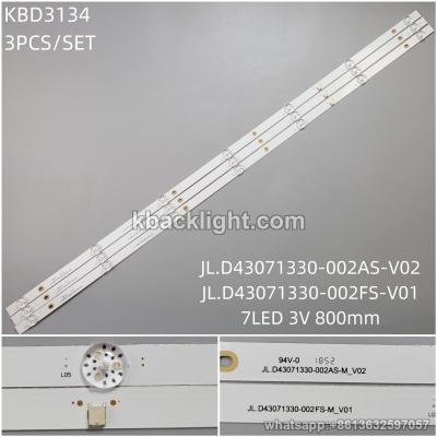 KBD3134 JL.D43071330-002AS-V02/JL.D43071330-002FS-V01/ merged model 7-LED 3V800mm MS-L2570 3PCS/SET
