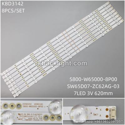 KBD3142 g2-2/5800-W65000-8P00/SW65D07-ZC62AG-03/7-LED 3V620mm 8PCS/SET