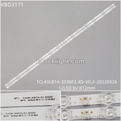 KBD3171 TCL43LB14-3030F2.4D-V0.2-20220526/12-LED 6V812mm