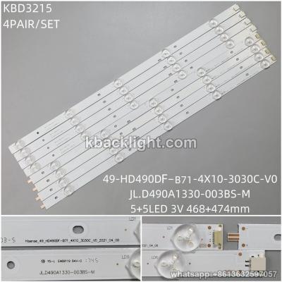 KBD3215 49-HD490DF-B71-4X10-3030C-V0/JL.D490A1330-003BS-M/5+5-LED 3V468+474mm