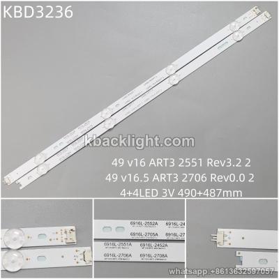 KBD3236 49 v16 ART3 2551 Rev3.2 2/49 v16.5 ART3 2706 Rev0.0 2/4+4-LED 3V490+487mm
