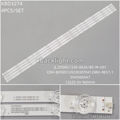 KBD3274 JL.D500C1330-003A/BS-M-V01/CRH-BX50S1U923030T041288V-REV1.1/SVH500AA7/12-LED 6V960mm 4PCS/SET