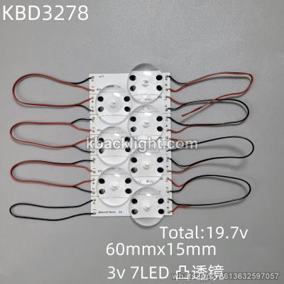 KBD3278 single LED string with cable 60mm*15mm 3v 7-LED pcs large connector cap/Total:19.7v