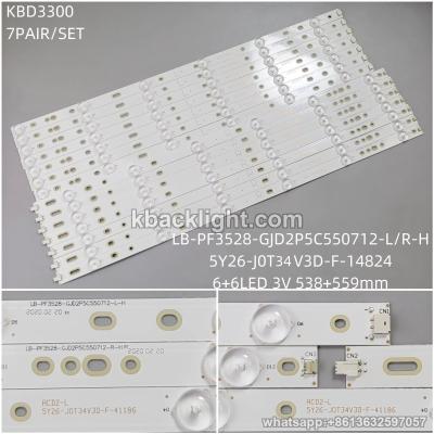 KBD3300 LB-PF3528-GJD2P5C550712-L/R-H/5Y26-J0T34V3D-F-14824/6+6-LED 3V538+559mm 7PAIR/SET