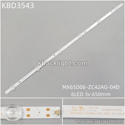 KBD3543 MX65D06-ZC42AG-04D/6-LED 3v650mm 12PCS/SET