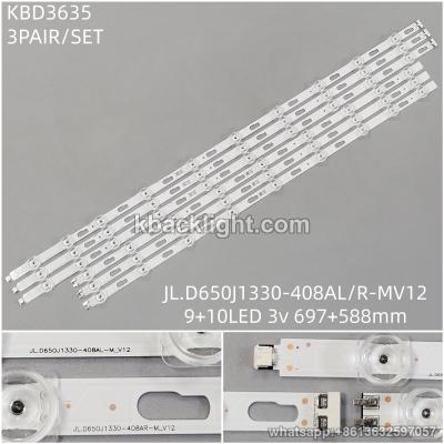 KBD3635 JL.D650J1330-408AL/R-MV12/9+10-LED 3v697+588mm 3PAIR/SET