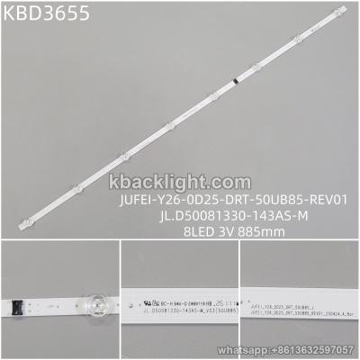 KBD3655 JUFEI-Y26-0D25-DRT-50UB85-REV01/JL.D50081330-143AS-M/8-LED 3V885mm