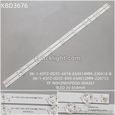 KBD3676 06-1-65FZ-0D35-4X18-654X14MM-230413-B/06-1-65FZ-0D35-8X9-654X12MM-220713/YF-N0H3N05PDSD-004261/9-LED 3V654mm