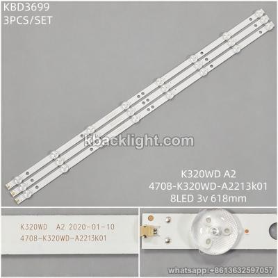 KBD3699 K320WD A2/4708-K320WD-A2213k01/8-LED 3v618mm 2pin 3PCS/SET