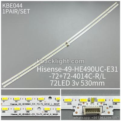 KBE044 Hisense 49 bent/Hisense-49-HE490UC-E31-72+72-4014C-R/L/72LED 3v 530mm