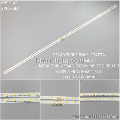 KBE1149 S32AM700PC BN61-17475A/CY-MA315HGCV1/M70A-SMC315A49-3030Yr 66LEDS-REU1.0-200901-BN96-52417A C/66LED 6V 688mm