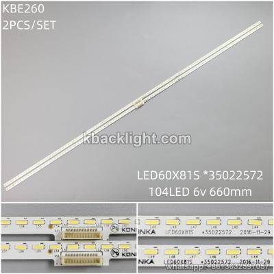 KBE260 Konka 60-inch/LED60X81S *35022572/104LED 6v 660mm 2PCS/SET