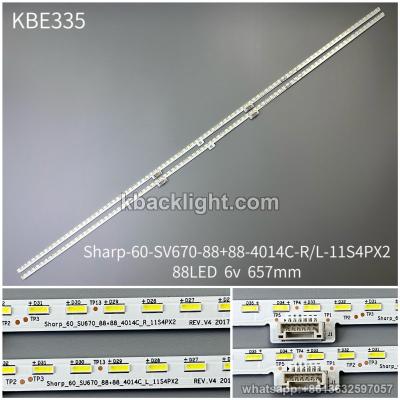 KBE335 Sharp-60-SV670-88+88-4014C-R/L-11S4PX2/88LED 6v 657mm