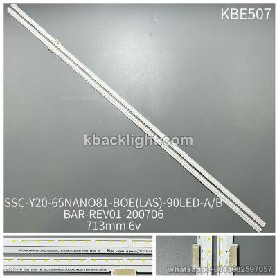 KBE507 SSC-Y20-65NANO81-BOE(LAS)-90LED-A/B/BAR-REV01-200706/6v 713mm 1 PAIR/ SET
