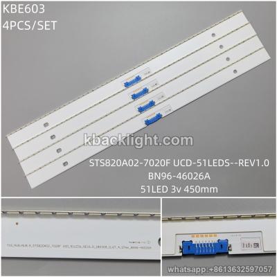 KBE603 STS820A02/BN96-46026A/ original bent/51LED 3v 450mm 4PCS/SET