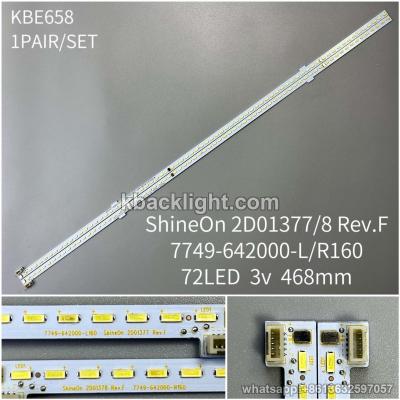 KBE658 ShineOn 2D01377/8 Rev.F/7749-642000-L/R160/72LED 3v 468mm 1 PAIR/ SET