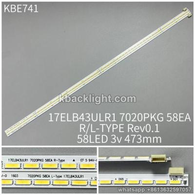 KBE741 17ELB43ULR1 7020PKG 58EA R/L-TYPE Rev0.1/58LED 3v 473mm